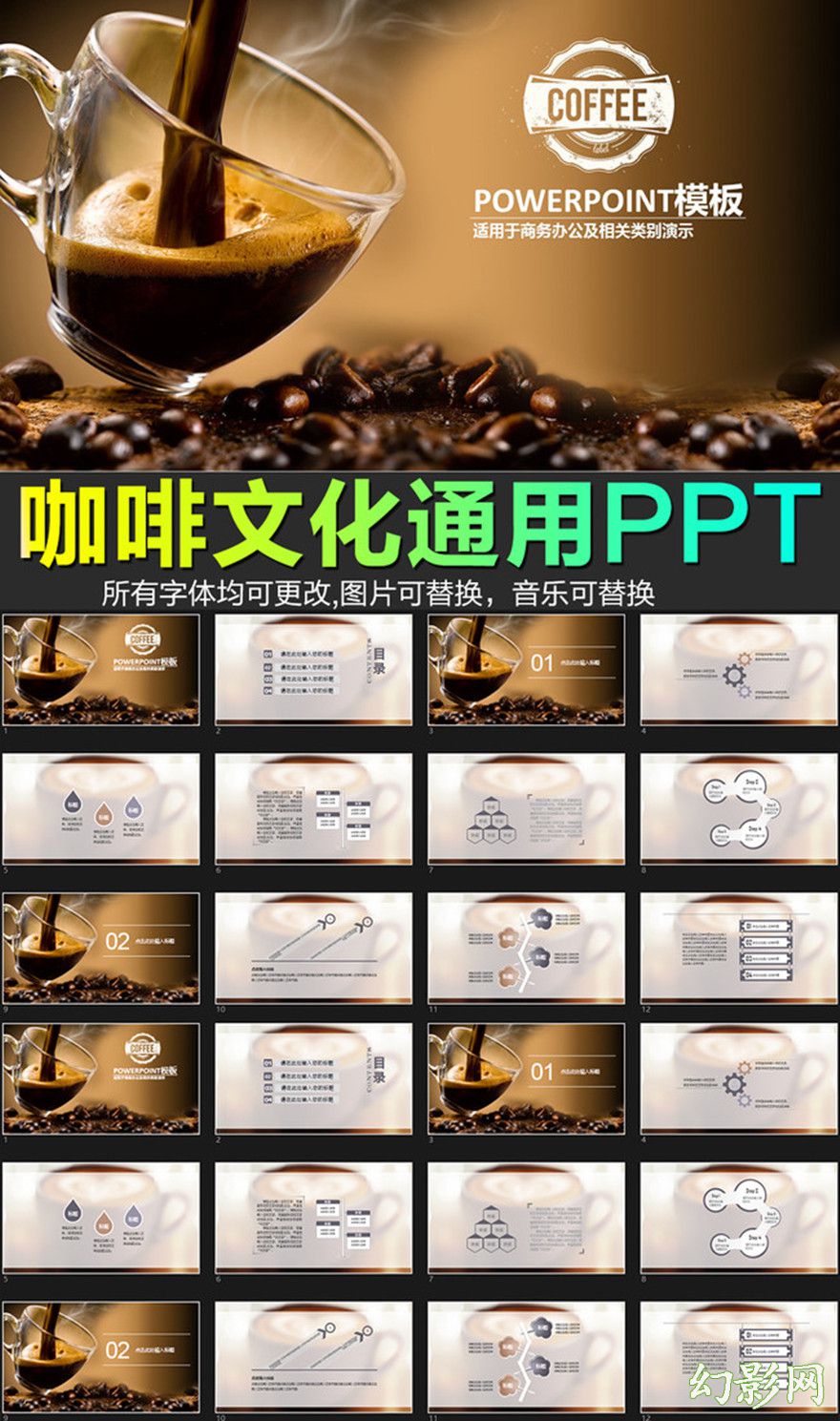 咖啡产品介绍下午茶咖啡厅PPT模板