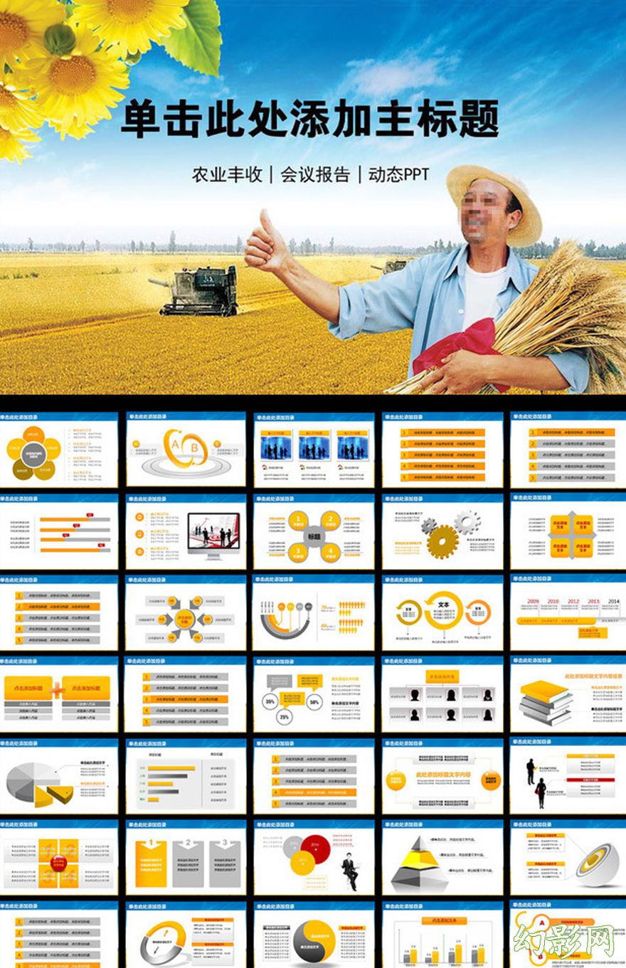 农业丰收会议报告PPT模板