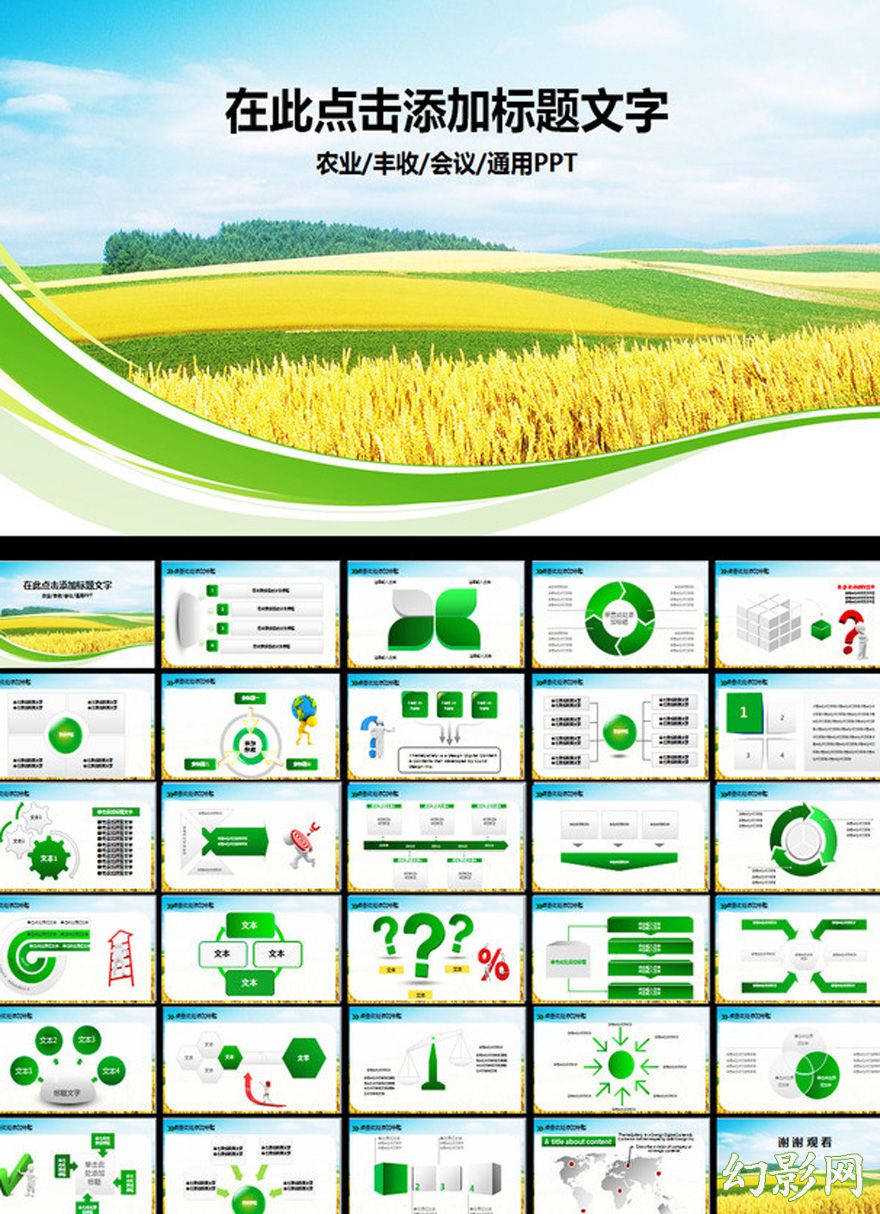 农业种子稻谷丰收报告PPT模板
