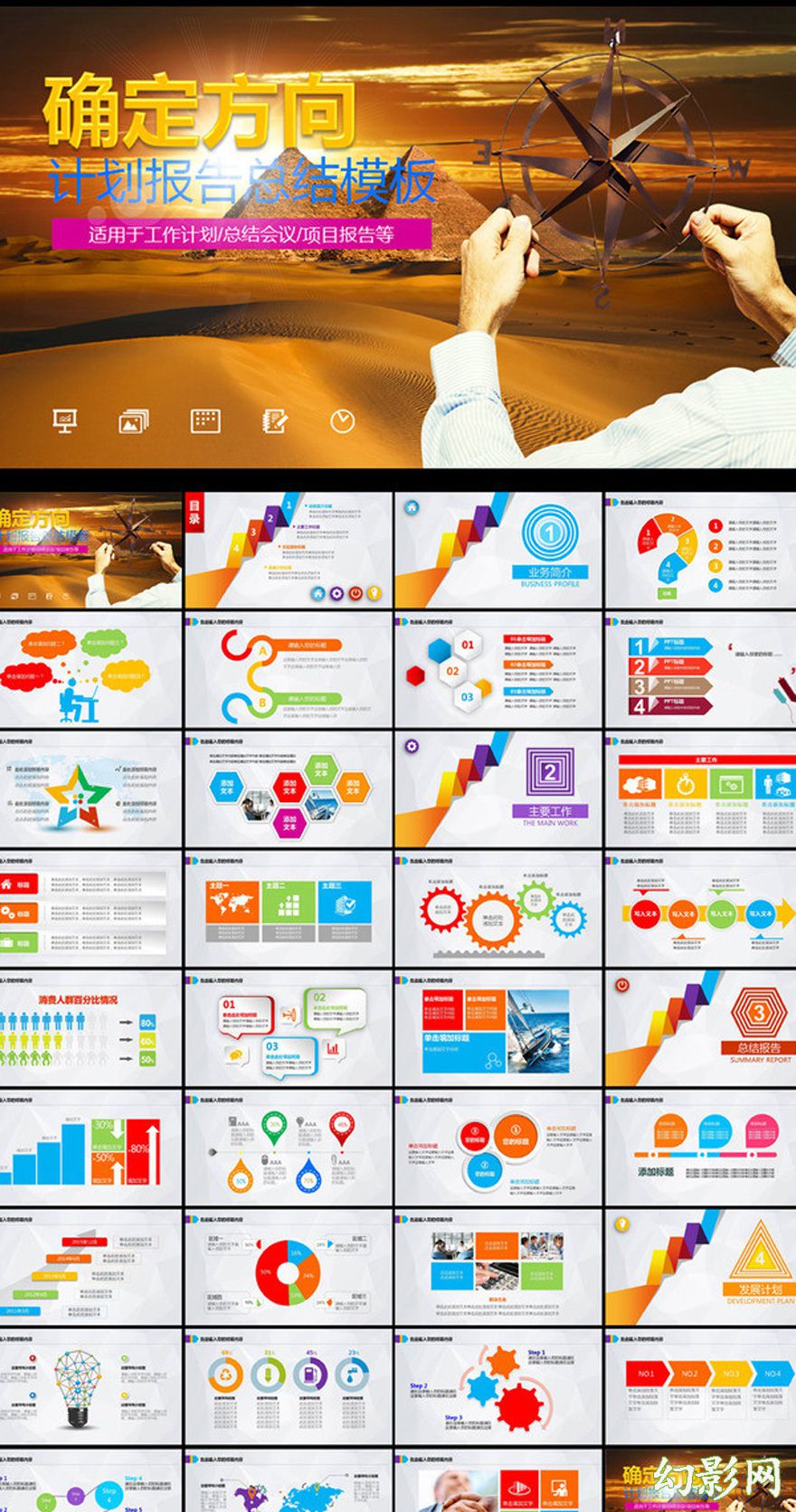 确定方向企业计划报告PPT模板