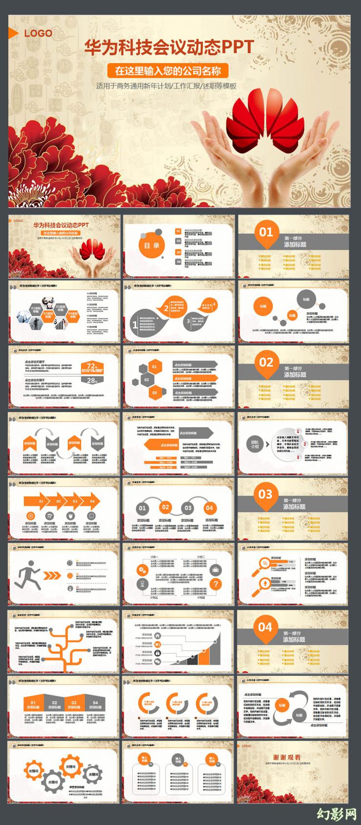 华为手机科技集团公司工作总结计划PPT