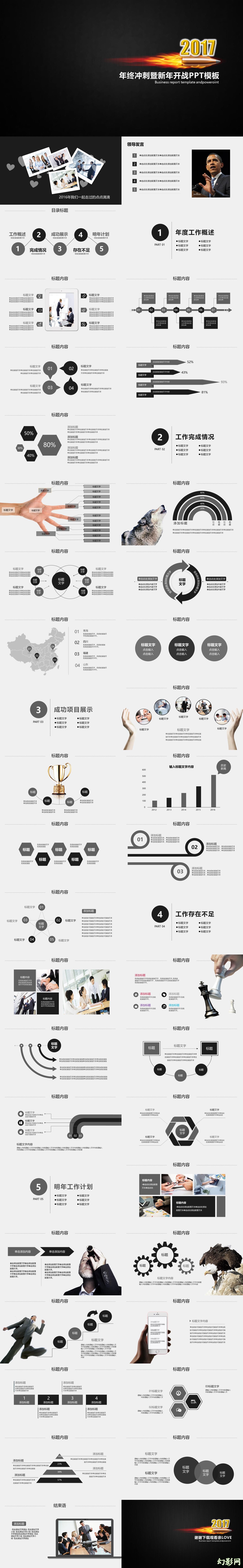 企业年终冲刺2017工作总结ppt