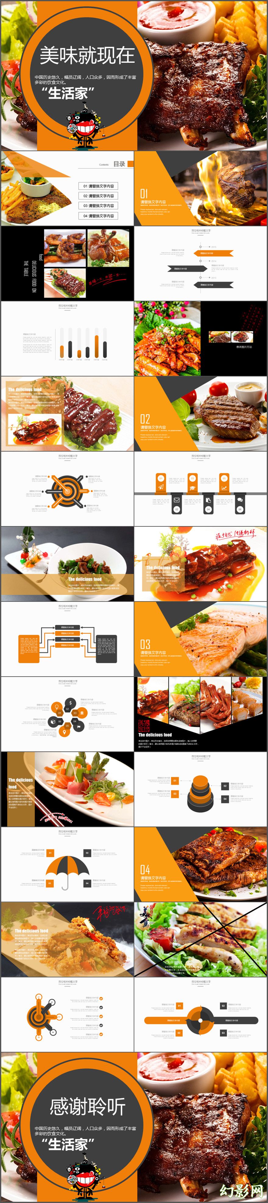 餐饮行业 美食文化中式茶餐厅工作汇报 PPT模板