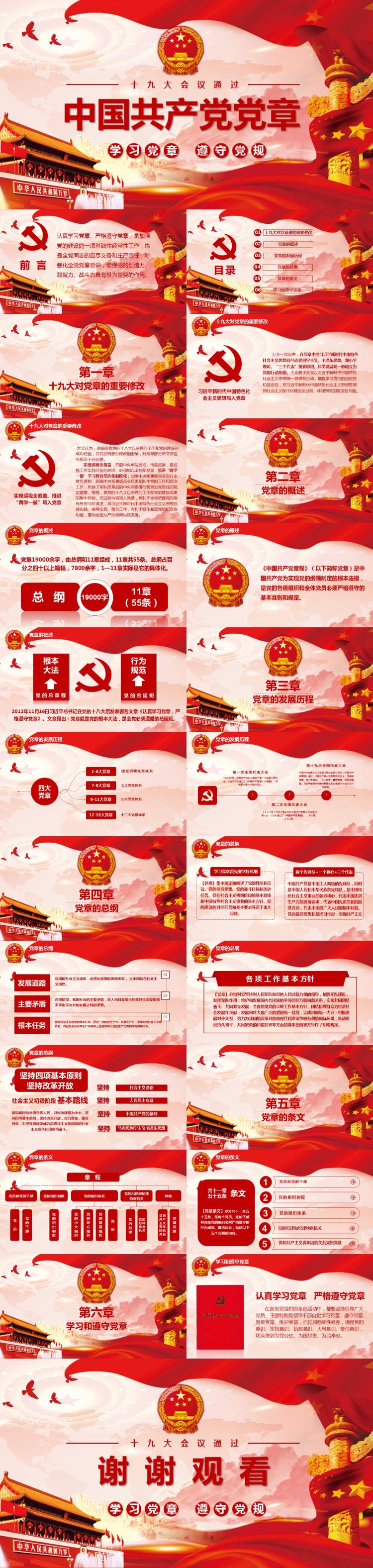 中国共产党党章PPT模板