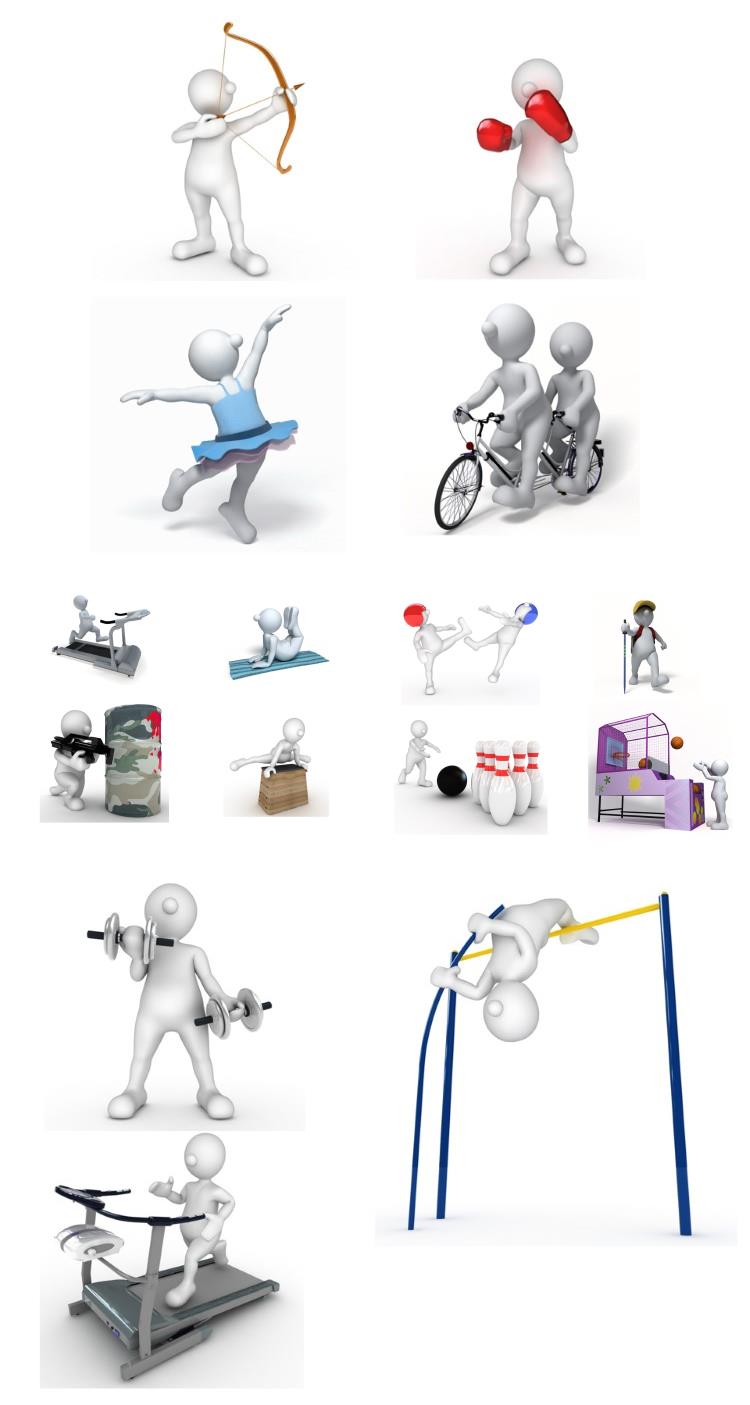 3D小人运动健身PPT素材图片