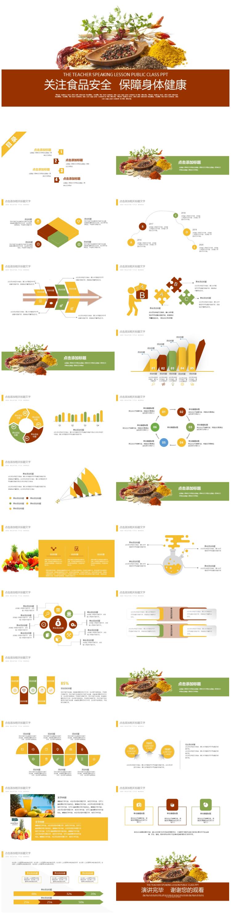 食品安全健康食物PPT模板